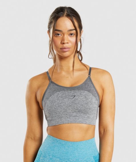 Women's Gymshark Flex Strappy Sports Bra Grey | CA 6N371D